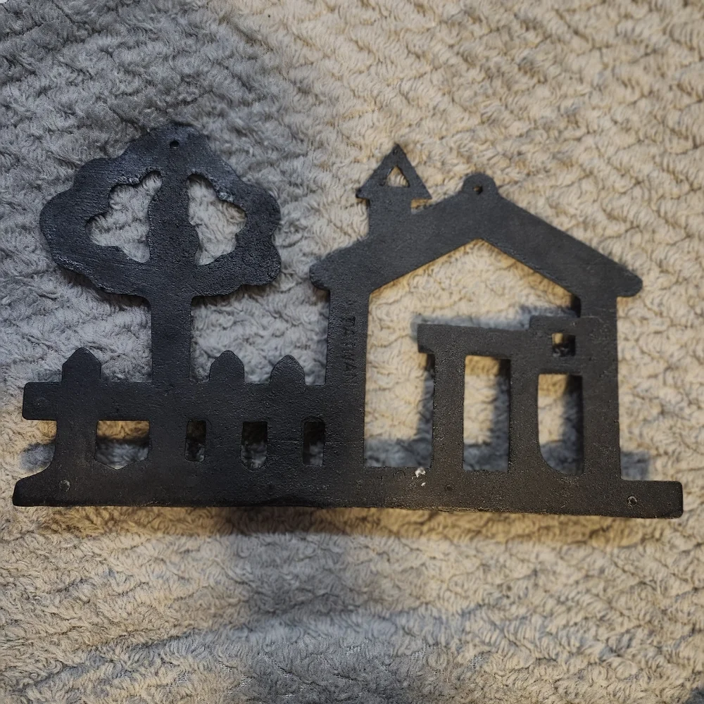Vintage Black Metal Wall Hook Or Key Holder Decor